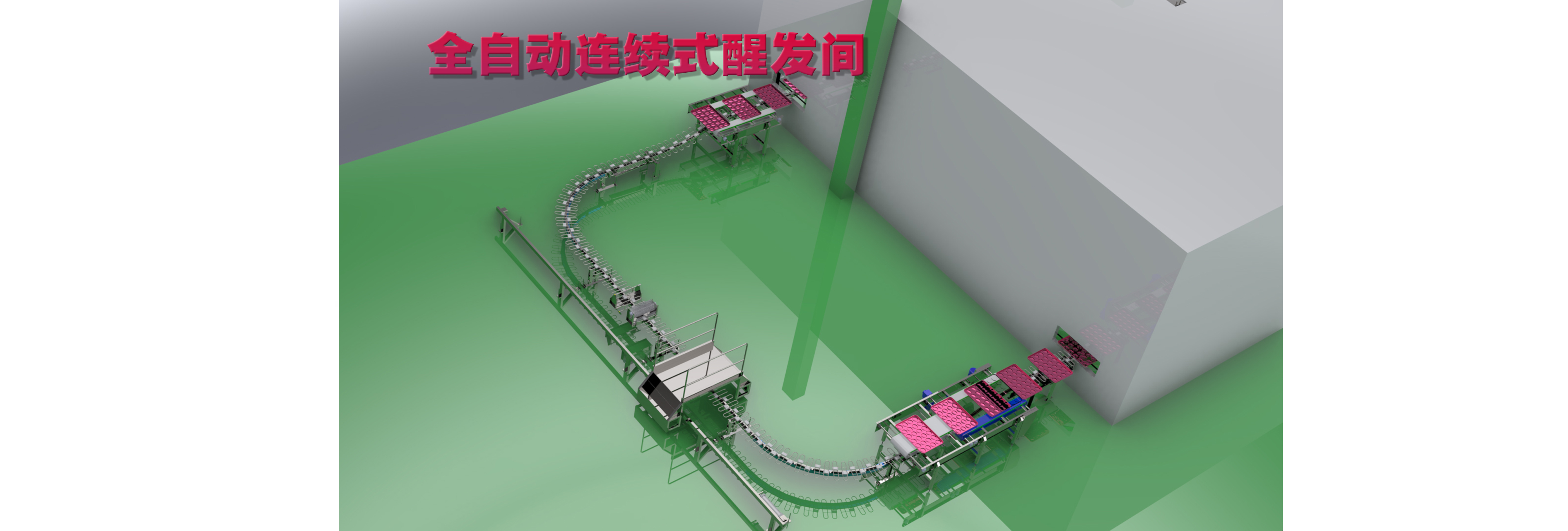 全自動連續式醒發間 軌道式醒發間 跑道式醒發間 封閉式醒發間 漢堡 吐司 面包 生產線烘焙設備 偉奧品牌 連續式醒發 食